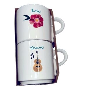 Dolly Parton new in package Floral and Musical White Ceramic Mug Set
